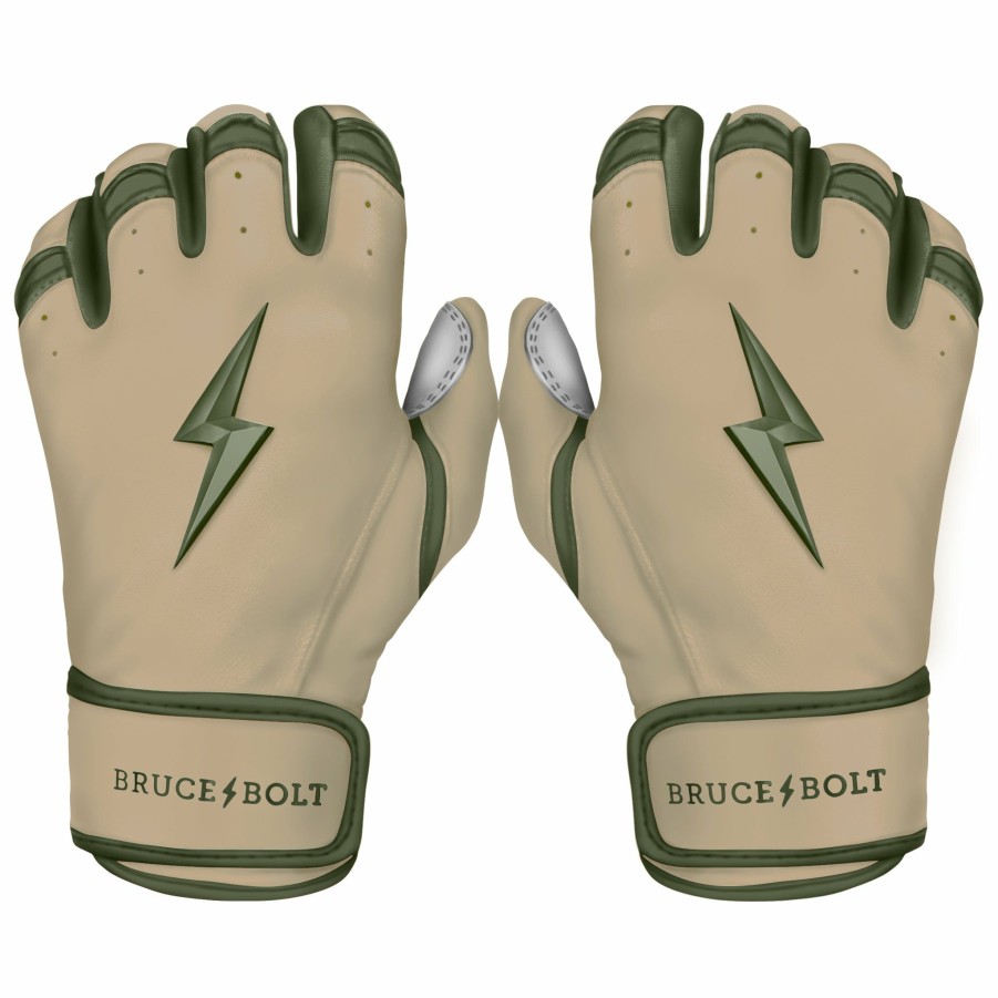 Batting Gloves * | Bruce Bolt Premium Pro Military Series Short Cuff Batting Gloves