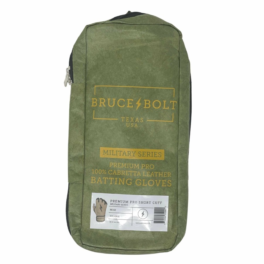 Batting Gloves * | Bruce Bolt Premium Pro Military Series Short Cuff Batting Gloves