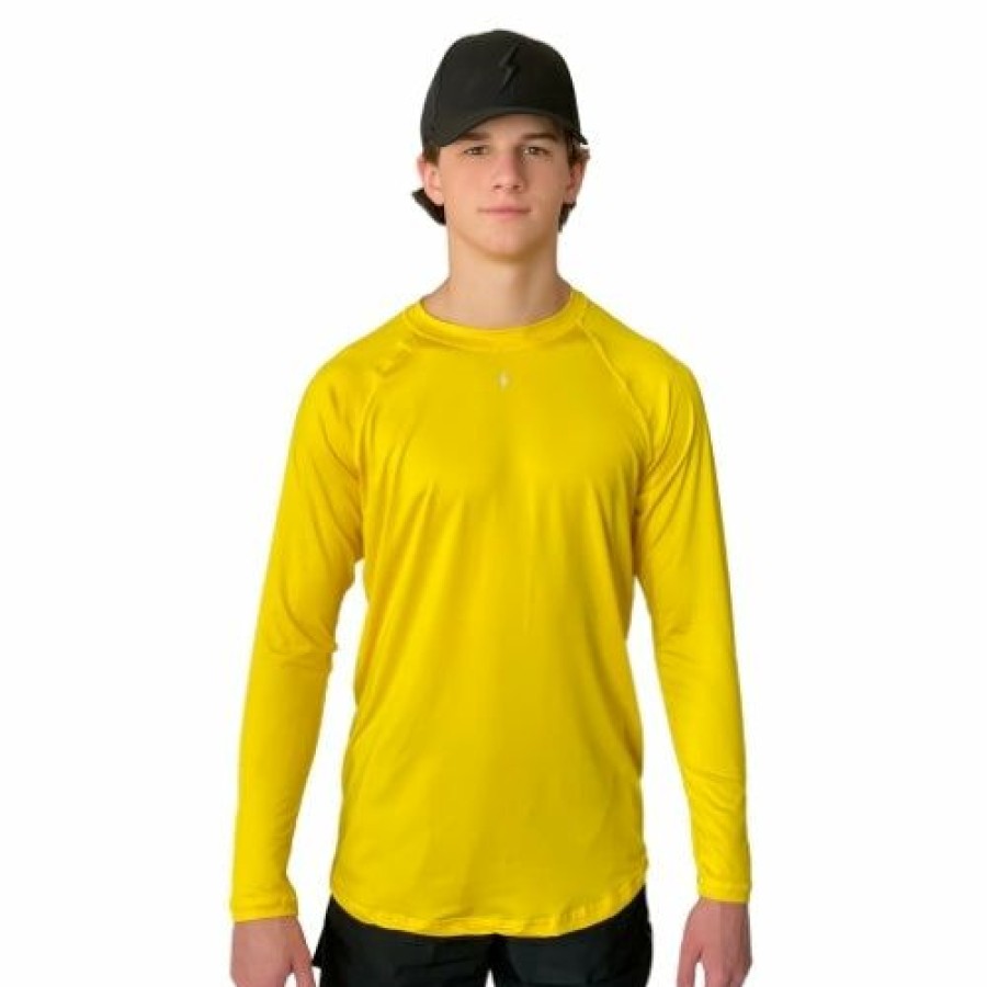 Apparel * | Bruce Bolt Long Sleeve Performance T-Shirt With Reflective Bolt- Yellow