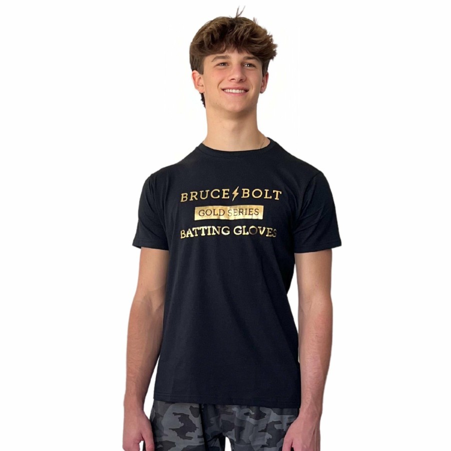 Apparel * | Bruce Bolt "Gold Series" Tshirt Black And Gold