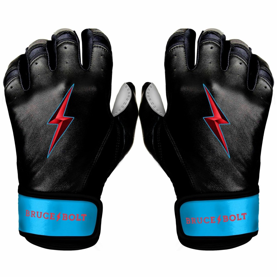 Batting Gloves * | Bruce Bolt Premium Pro Brinson Series Short Cuff Batting Gloves | Black