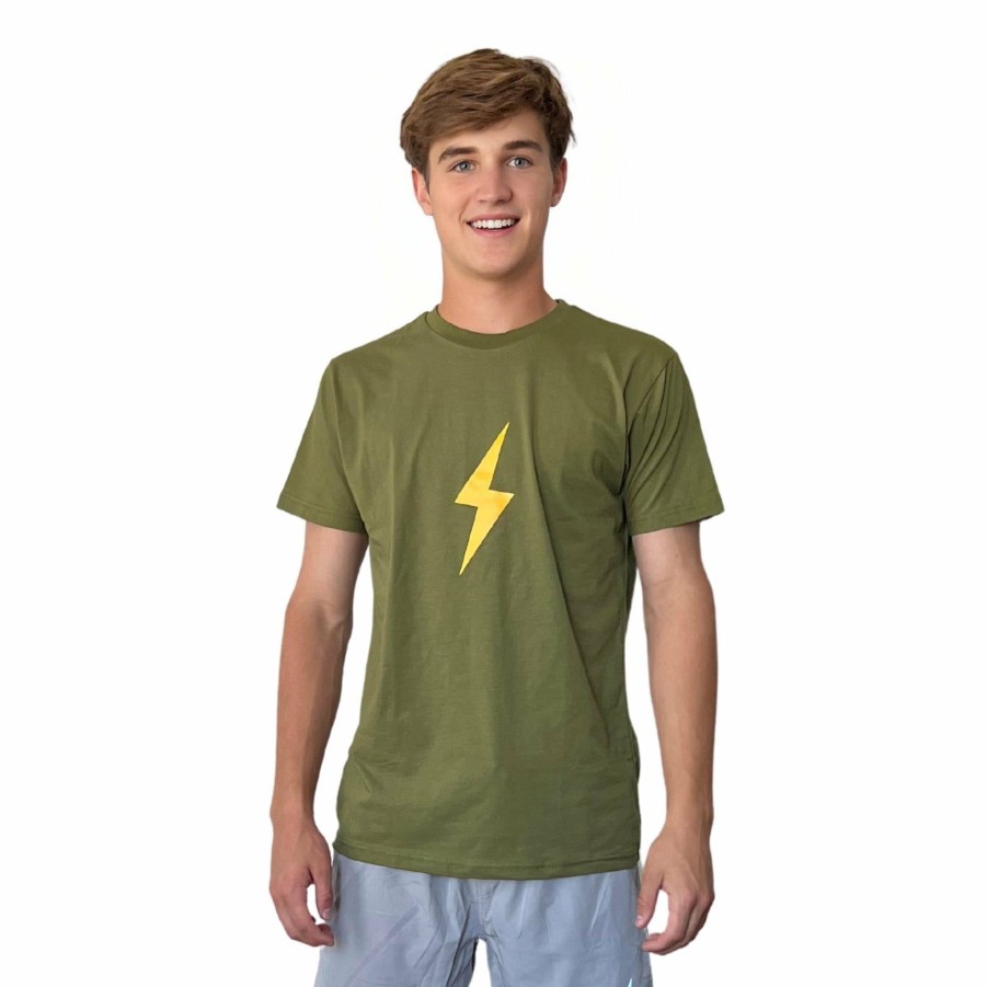 Apparel * | Bruce Bolt "Bolt" Casual T-Shirt Green W/Yellow Military Bolt