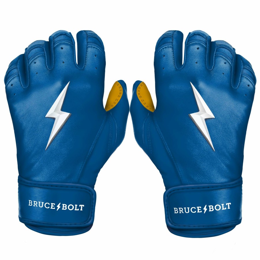 Batting Gloves * | Bruce Bolt Premium Pro Short Cuff Batting Gloves | Royal