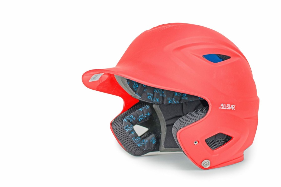 Helmet * | All-Star All Star Adult System 7 Fitted Solid Colour Batters Helmet Matte Red Large