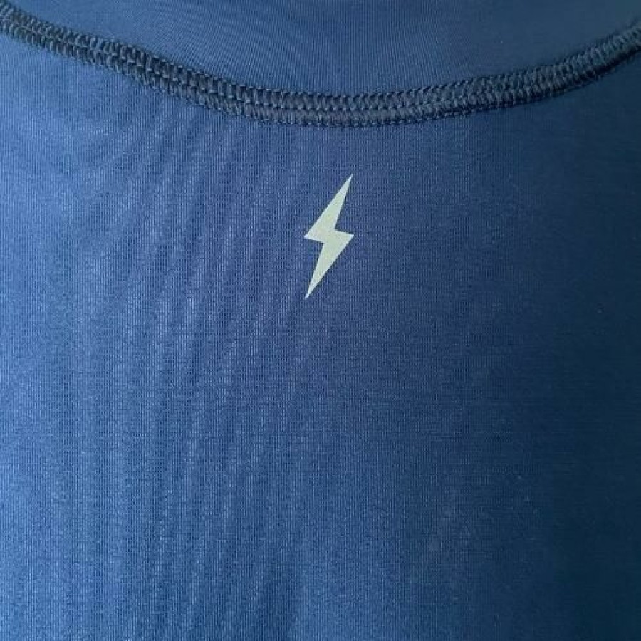 Apparel * | Bruce Bolt Short Sleeve Performance T-Shirt With Reflective Bolt- Navy