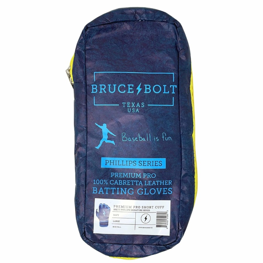 Batting Gloves * | Bruce Bolt Premium Pro Phillips Series Short Cuff Batting Gloves