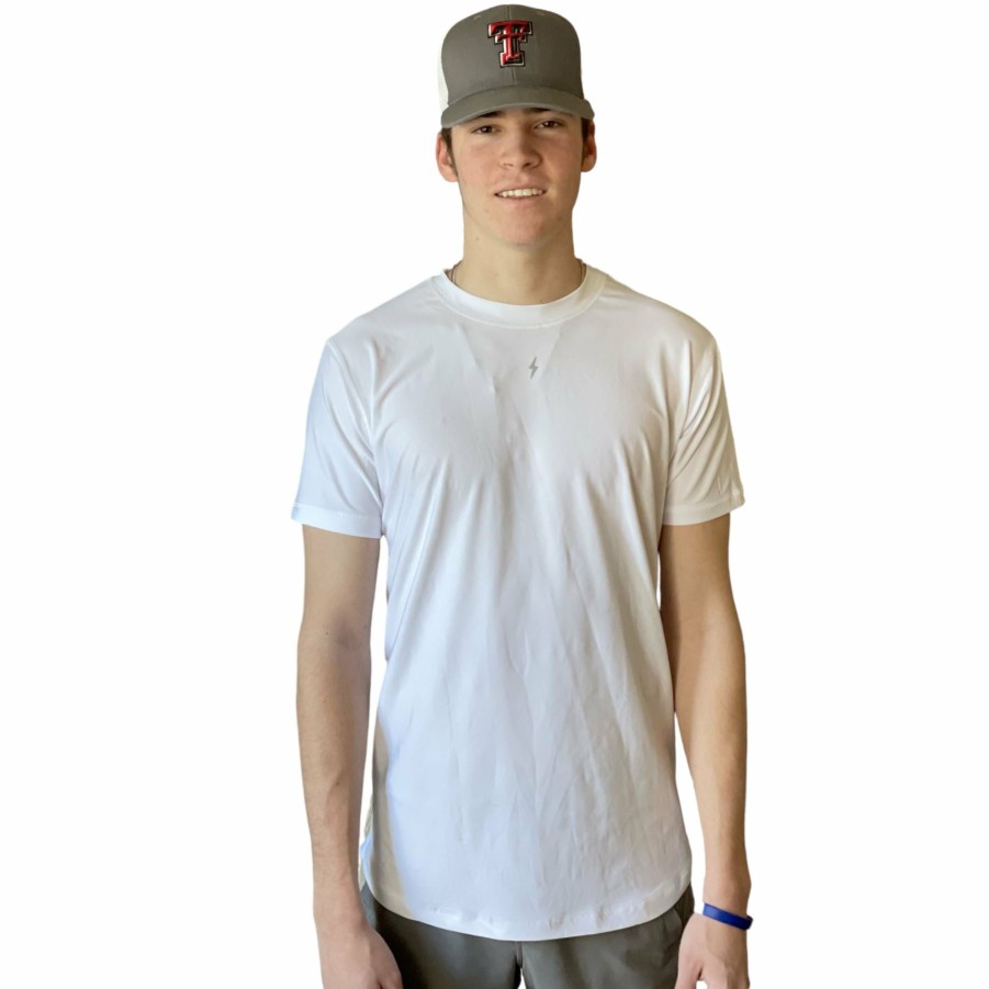 Apparel * | Bruce Bolt Short Sleeve Performance T-Shirt With Reflective Bolt- White