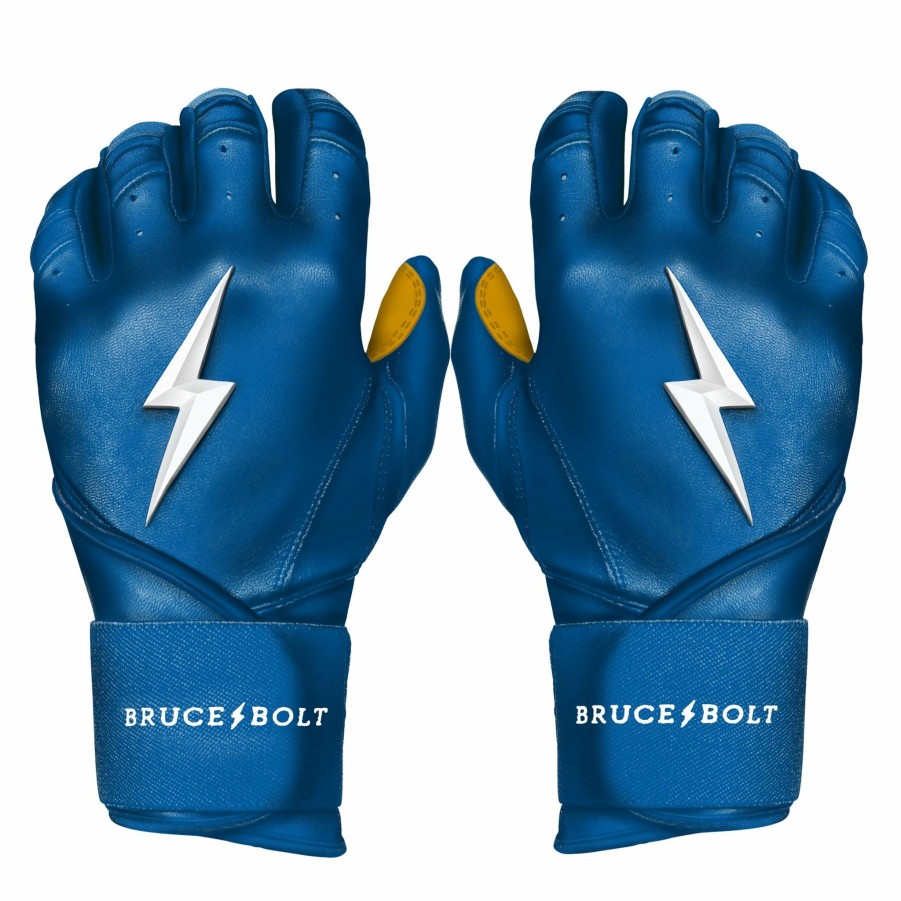 Batting Gloves * | Bruce Bolt Premium Pro Long Cuff Batting Gloves | Royal