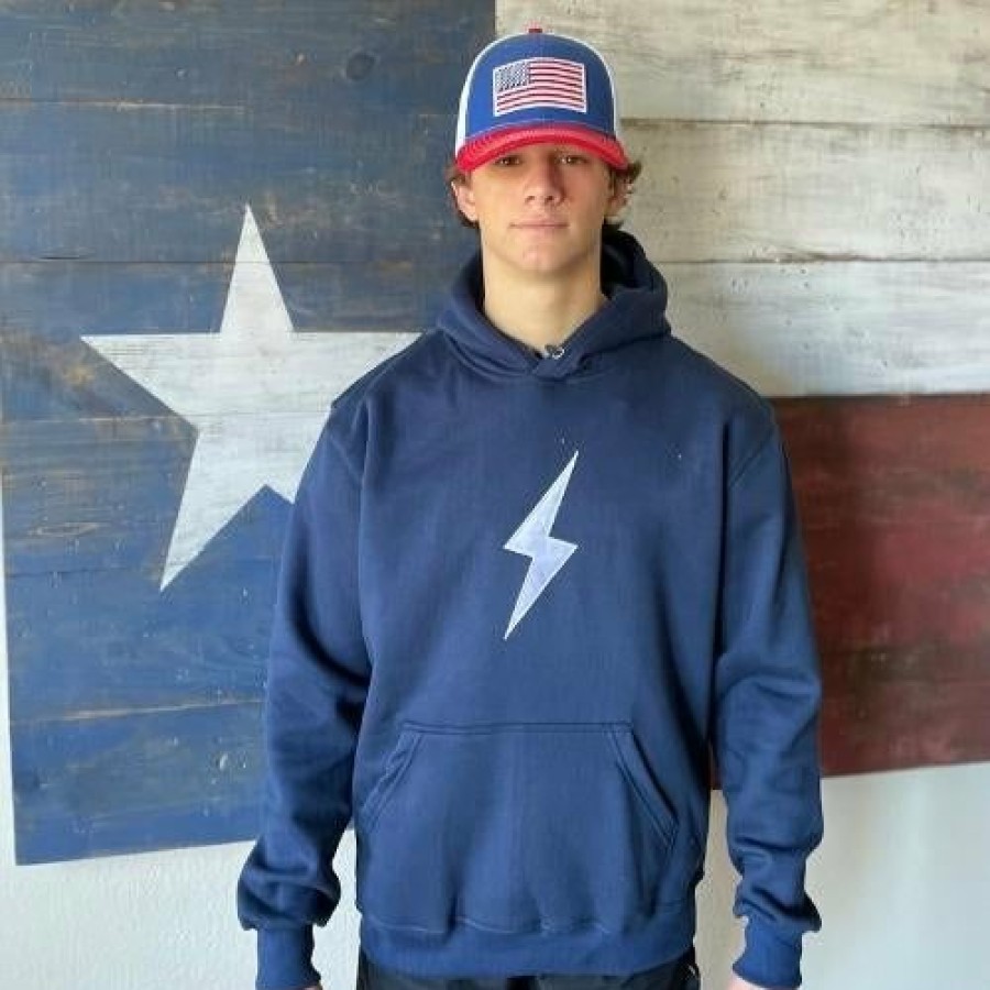 Apparel * | Bruce Bolt "Bolt" Hoodie Navy