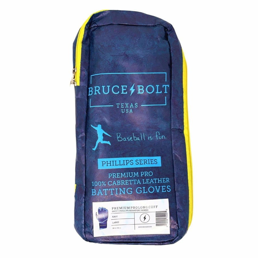 Batting Gloves * | Bruce Bolt Premium Pro Phillips Series Long Cuff Batting Gloves