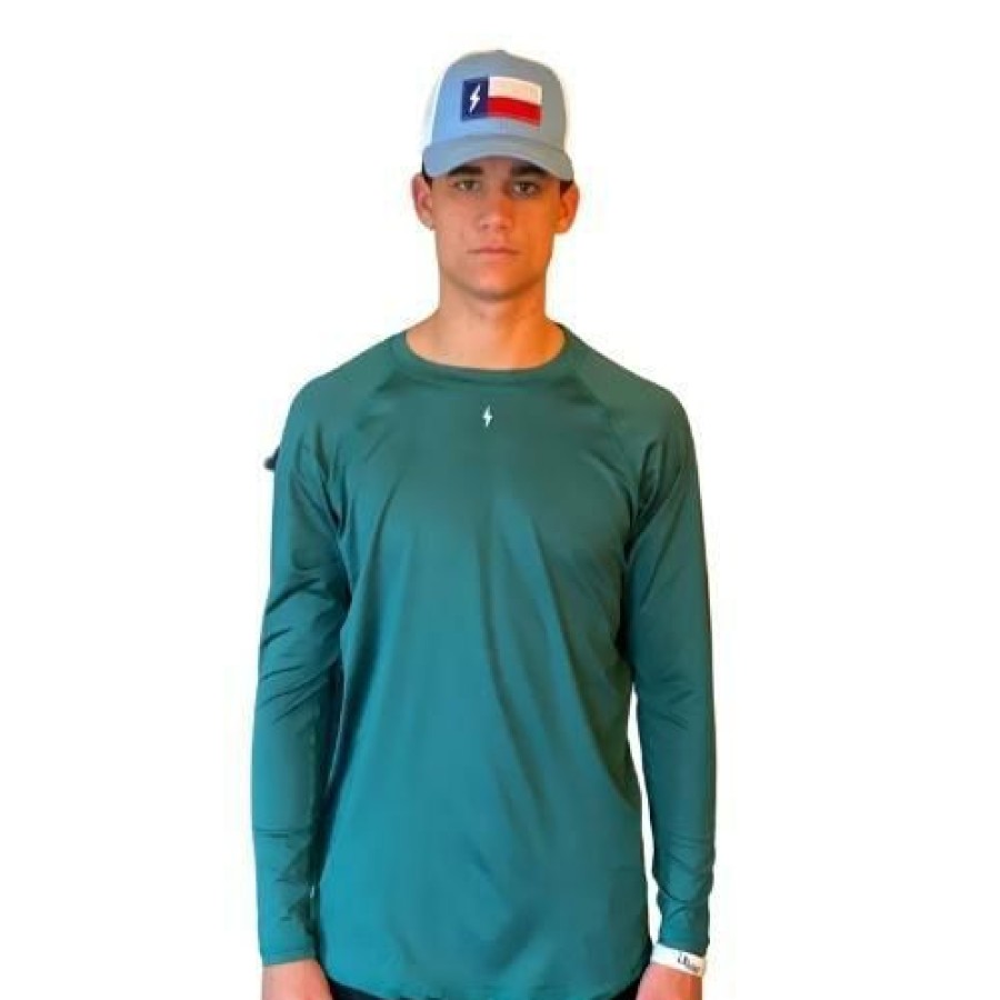 Apparel * | Bruce Bolt Long Sleeve Performance T-Shirt With Reflective Bolt- Green