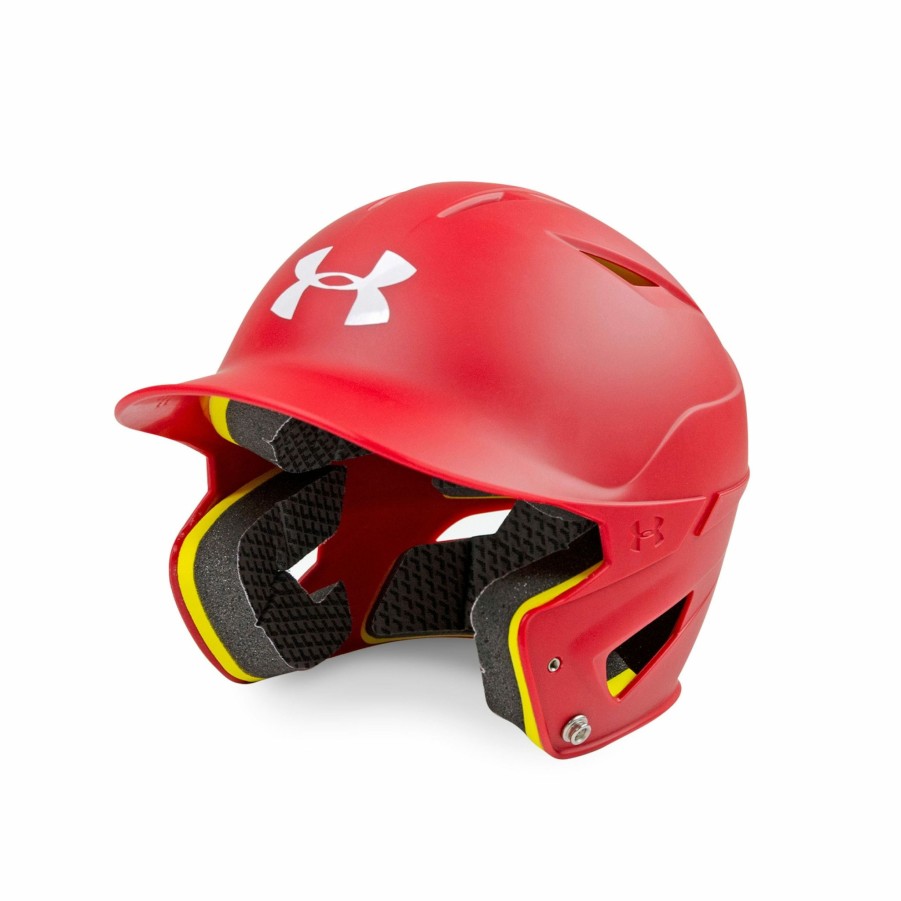 Helmet * | Under Armour Converge Adult Matte Batters Helmet Red