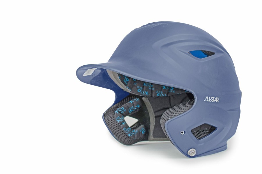 Helmet * | All-Star All Star Adult System 7 Fitted Solid Colour Batters Helmet Matte Navy Large