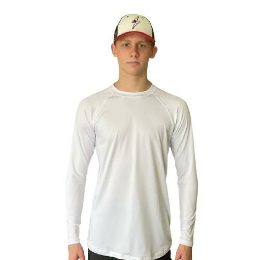 Apparel * | Bruce Bolt Long Sleeve Performance T-Shirt With Reflective Bolt- White