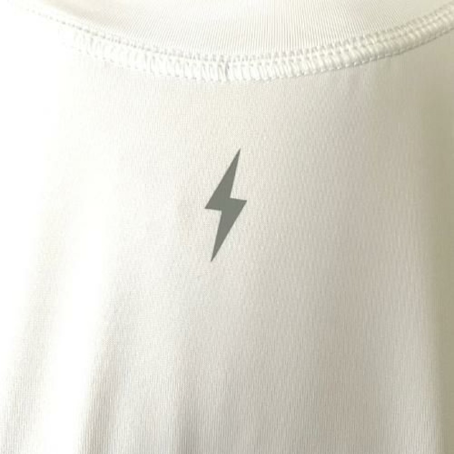 Apparel * | Bruce Bolt Long Sleeve Performance T-Shirt With Reflective Bolt- White