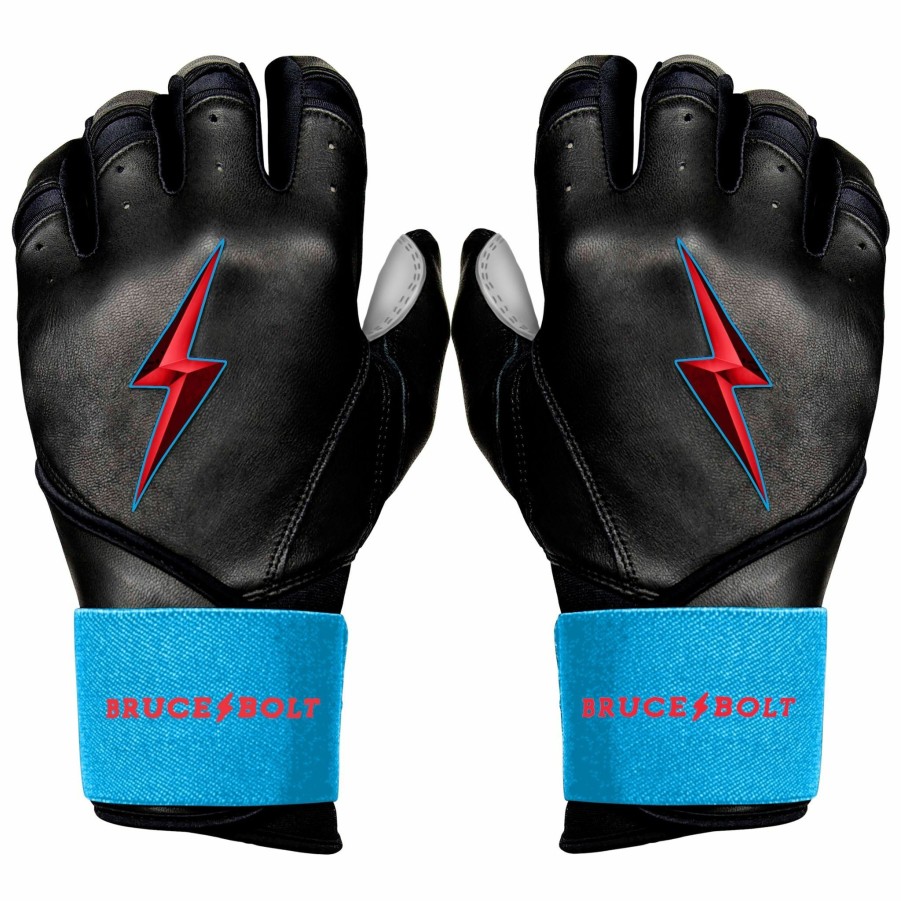 Batting Gloves * | Bruce Bolt Premium Pro Brinson Series Long Cuff Batting Gloves | Black