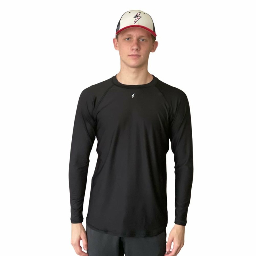 Apparel * | Bruce Bolt Long Sleeve Performance T-Shirt With Reflective Bolt- Black